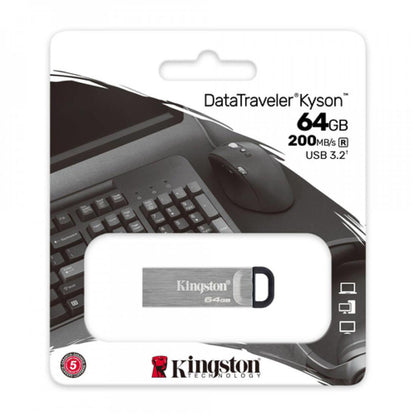 Pendrive USB DataTraveler Kyson 64GB USB3.2 GEN 1 metálico